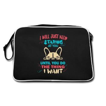 Boston Terrier, Boston Terrier Boston Terrier - Retro Tasche - Schwarz/Weiß - Hinten
