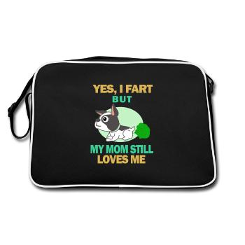Boston Terrier, Boston Terrier Boston Terrier - Retro Tasche - Schwarz/Weiß - Hinten