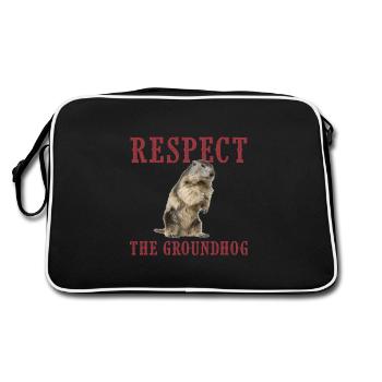 groundhog day, marmot day 2021, shadow - Retro Bag - black/white - Back
