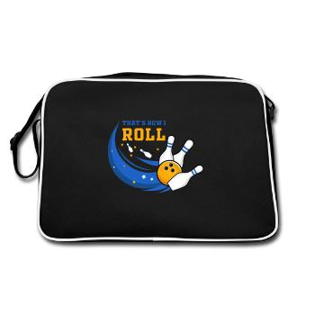 Bowling, bowling loves bowling, bowling bowlers - Retro Bag - black/white - Back