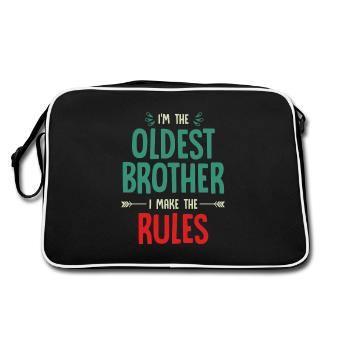 Frères et sœurs, frères et sœurs aînés, enfant du milieu - Sac Retro - noir/blanc - Dos