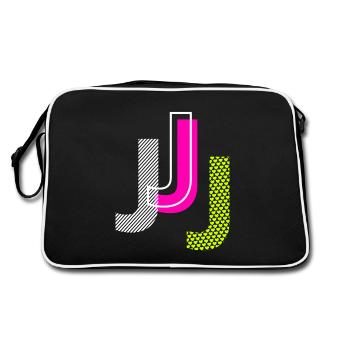 J Buchstabe - Retro Tasche - Schwarz/Weiß - Hinten