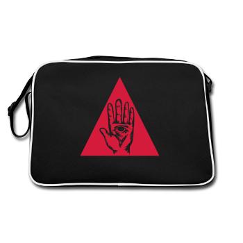 ILLUMINATI ESOTERICA EYE HAND (v) - Retro Tasche - Schwarz/Weiß - Hinten