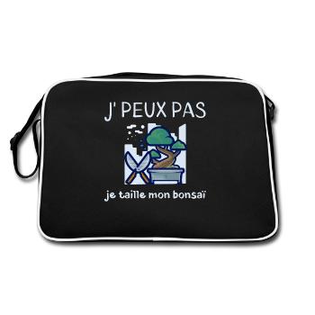 Je peux pas je taille mon bonsaï humour jardinier - Sac Retro - noir/blanc - Dos