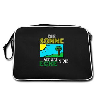 Die Sonne gehört in die Ecke Geschenk - Retro Tasche - Schwarz/Weiß - Hinten
