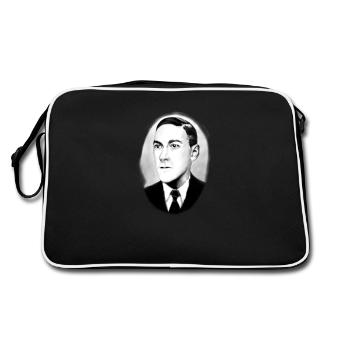 HP Lovecraft portrait oval - Retro Bag - black/white - Back