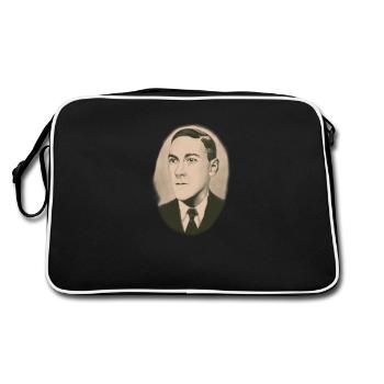 HP Lovecraft portrait oval sepia - Retro Bag - black/white - Back