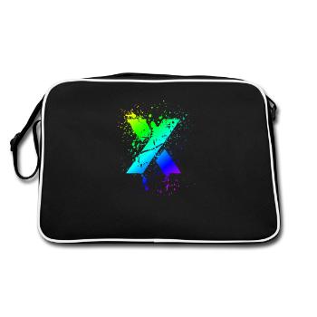 Colorful X | Symbol | Gifts | color gradient - Retro Bag - black/white - Back