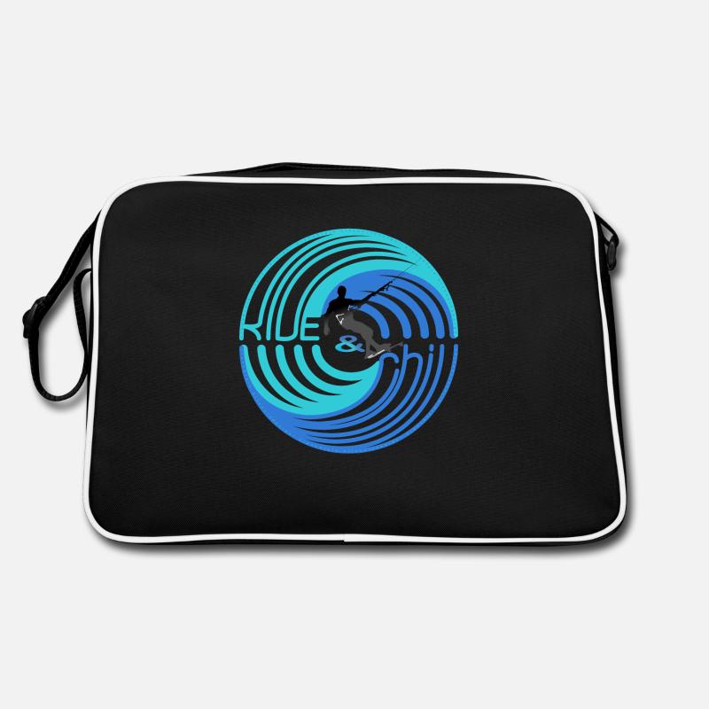 RIDE and chill kitesurf - Retro Tasche - Schwarz/Weiß