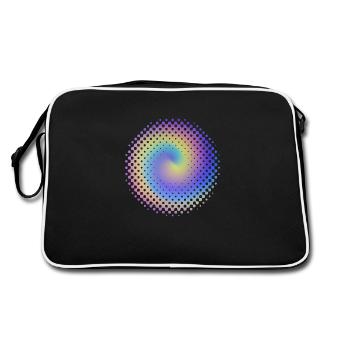 Dot pattern colorful vortices - Retro Bag - black/white - Back
