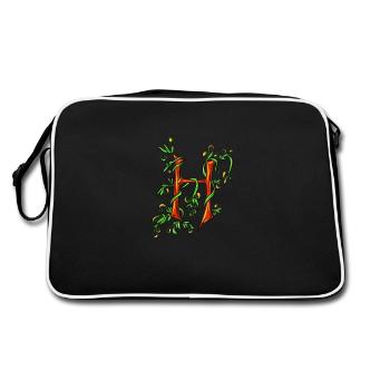 Letter H. - Retro Bag - black/white - Back