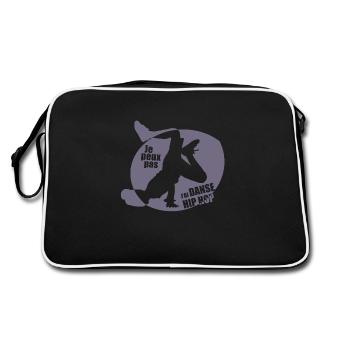 I can't I dance Hip hop girl run - Retro Bag - black/white - Back