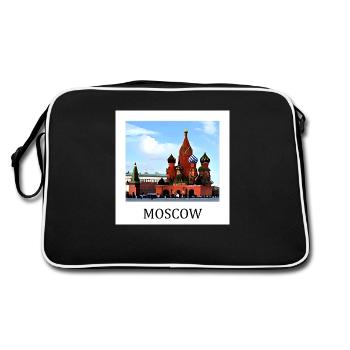 Moskau - Retro Tasche - Schwarz/Weiß - Hinten
