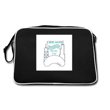 Chicago - Retro Tasche - Schwarz/Weiß - Hinten