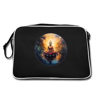 Meditation Lotus Purity Wisdom Compassion - Retro Bag - black/white - Back