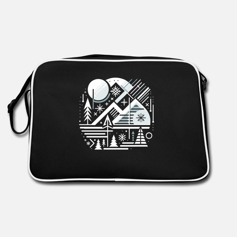 Winterliche Weihnachtslandschaft Retro Tasche