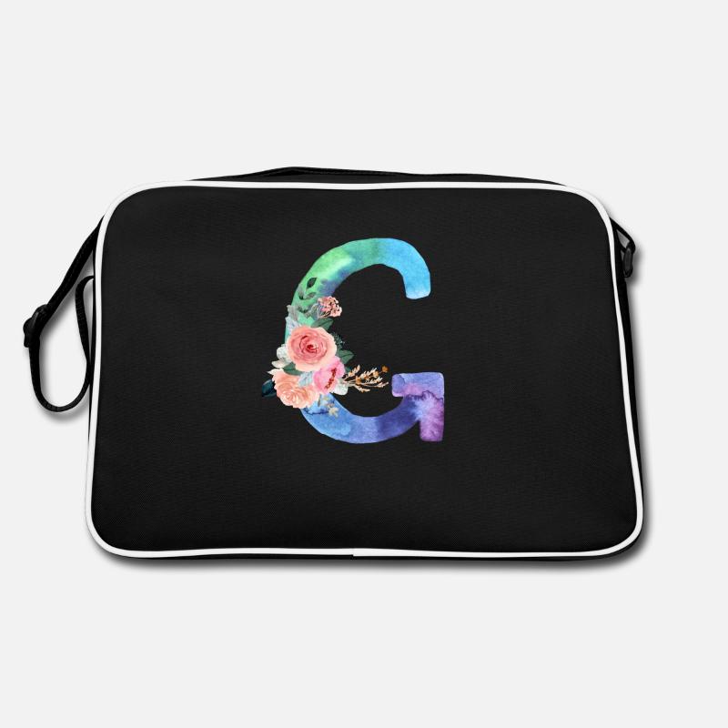 Buchstabe g Aquarell Retro Tasche