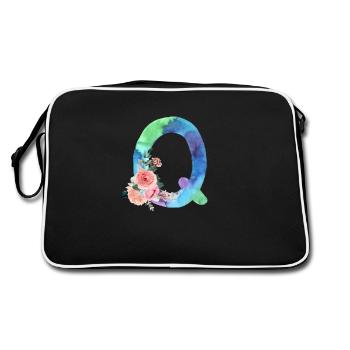 Lettre q watercolour - Sac Retro - noir/blanc - Dos
