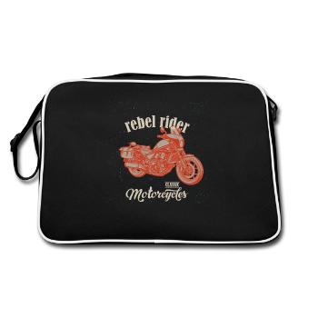 Chopper // Custom // Motorcycle - Retro Bag - black/white - Back