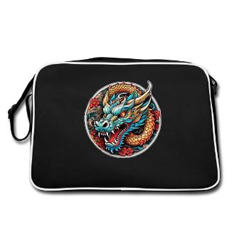 dragon asiatique - japon - chinois - Sac Retro - noir/blanc - Dos