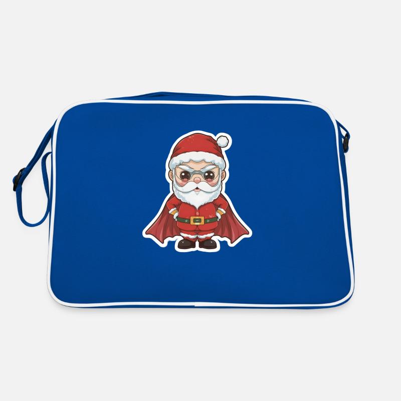 Weihnachtsmann Superheld Retro Tasche