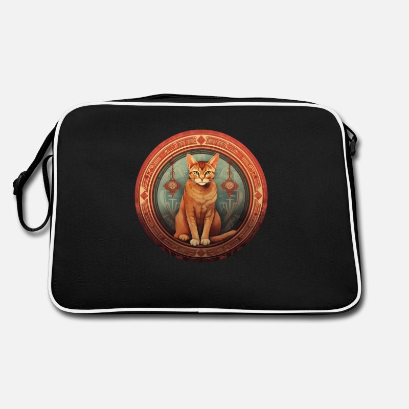 Abessinische Katze Boho Elemente, Liebeskatzen Retro Tasche