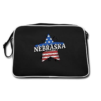 Nebraska - USA - United States of America - Retro Tasche - Schwarz/Weiß - Hinten