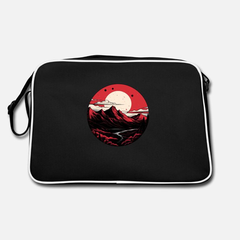 Full moon mountains Retro Bag