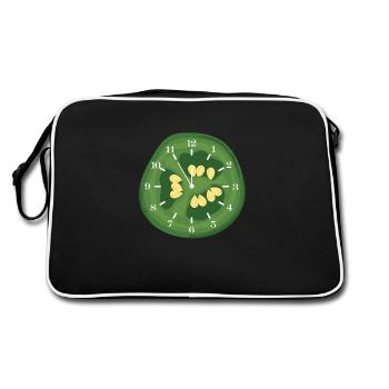 Es ist Zeit für Pfeffer - Retro Tasche - Schwarz/Weiß - Hinten