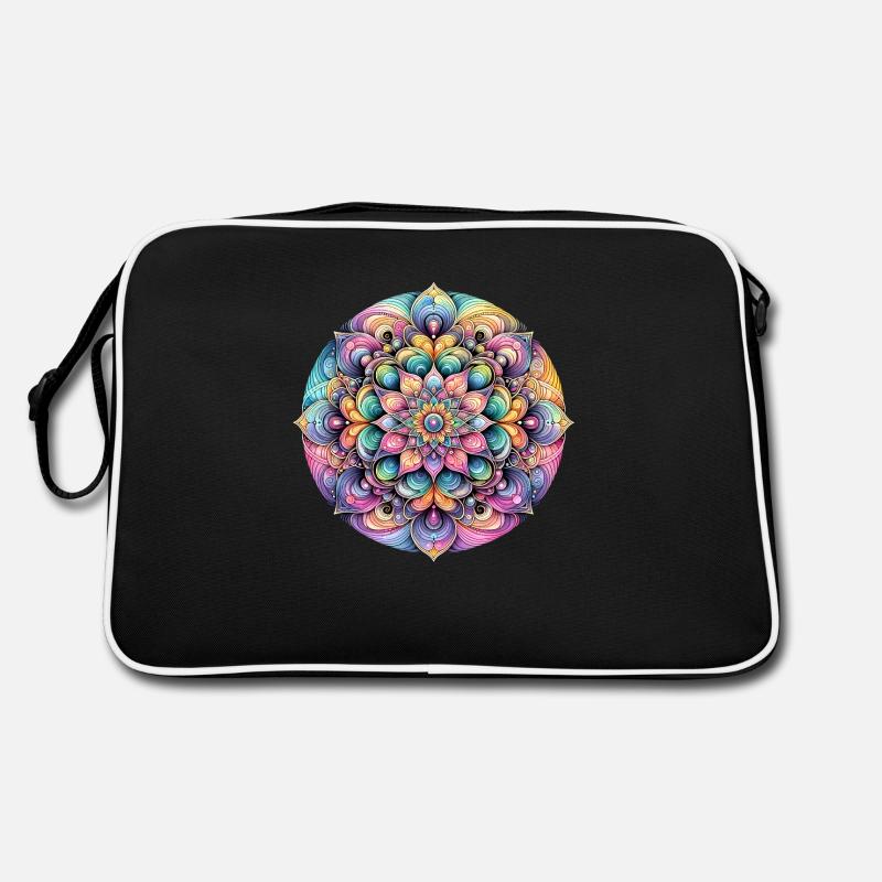 L’élégance de la fleur de couleur - Sac Retro - noir/blanc