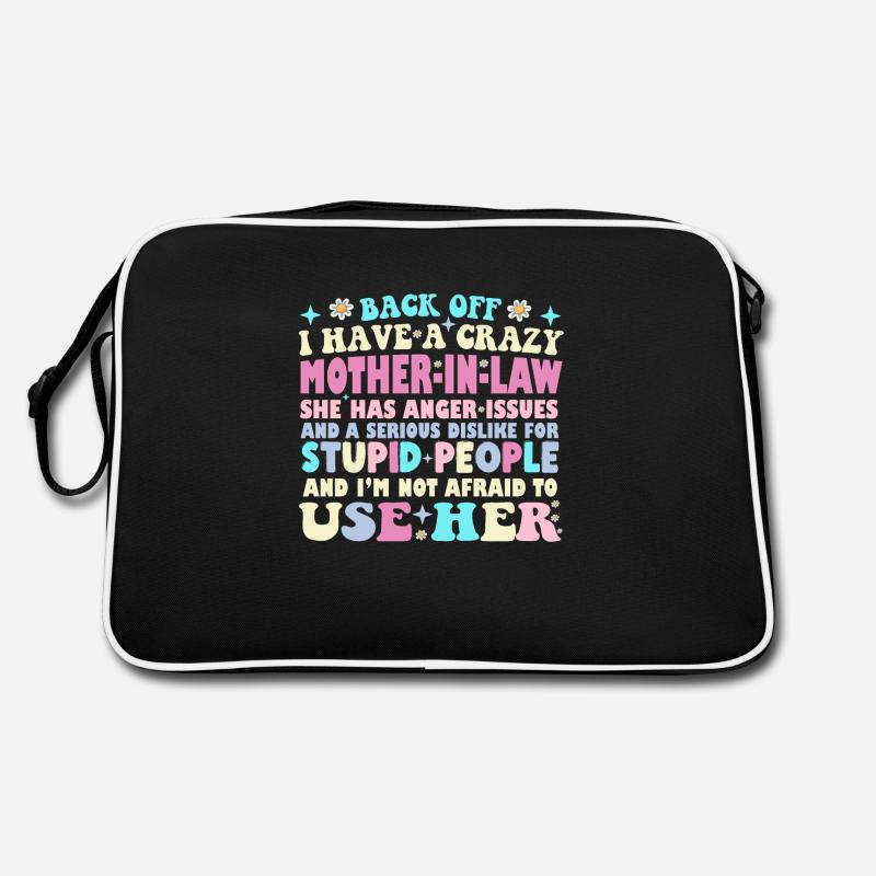 Ich habe eine verrückte Schwiegermutter Retro Tasche