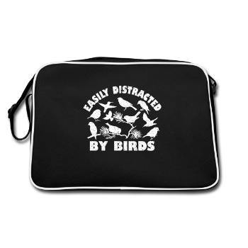 Facilement distrait par les oiseaux - Sac Retro - noir/blanc - Dos