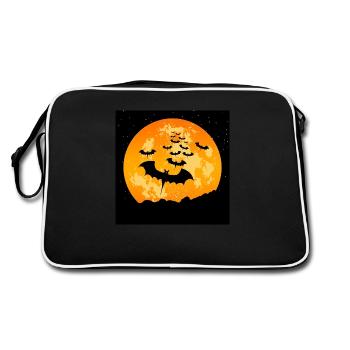 Chauves-souris d’Halloween - Sac Retro - noir/blanc - Dos
