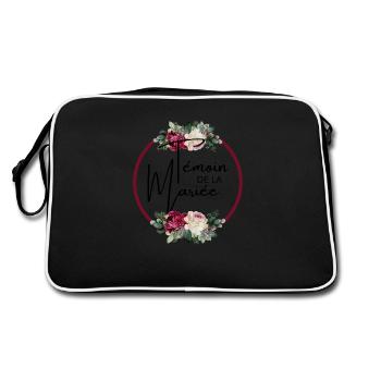 Témoin de la mariée floral -tshirt assorti - Sac Retro - noir/blanc - Dos