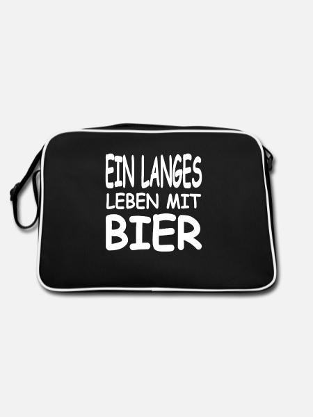 Bier - Retro Tasche - Schwarz/Weiß