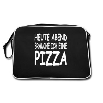 Pizza - Retro Tasche - Schwarz/Weiß - Hinten