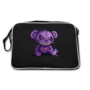 Peluche violette effrayante - Sac Retro - noir/blanc - Dos