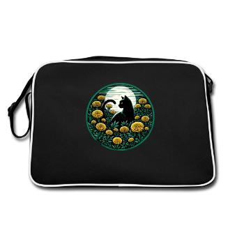 Black Cat Marigold - Retro Bag - black/white - Back