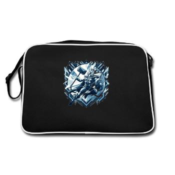 Krieger der Eiszeit - Retro Tasche - Schwarz/Weiß - Hinten