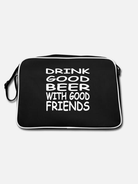 Bier - Retro Tasche - Schwarz/Weiß