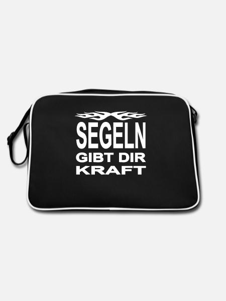 Segeln - Retro Tasche - Schwarz/Weiß
