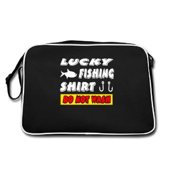 Angeln - Retro Tasche - Schwarz/Weiß - Hinten