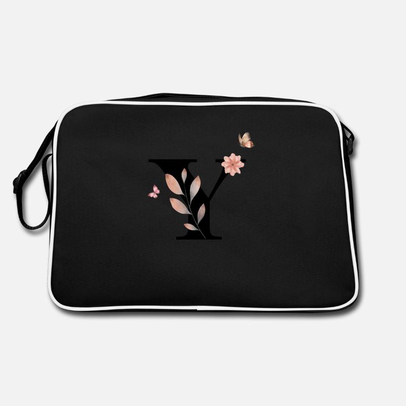 Buchstabe y Wildblumen Aquarelle Retro Tasche