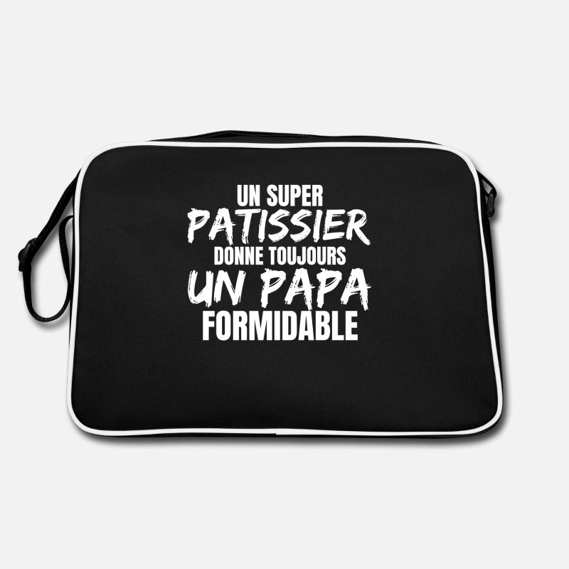 SUPER PASTRY DAD - Retro Bag - black/white