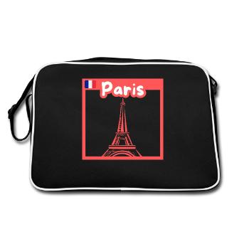 Paris capitale de la France Tour Eiffel - Sac Retro - noir/blanc - Dos