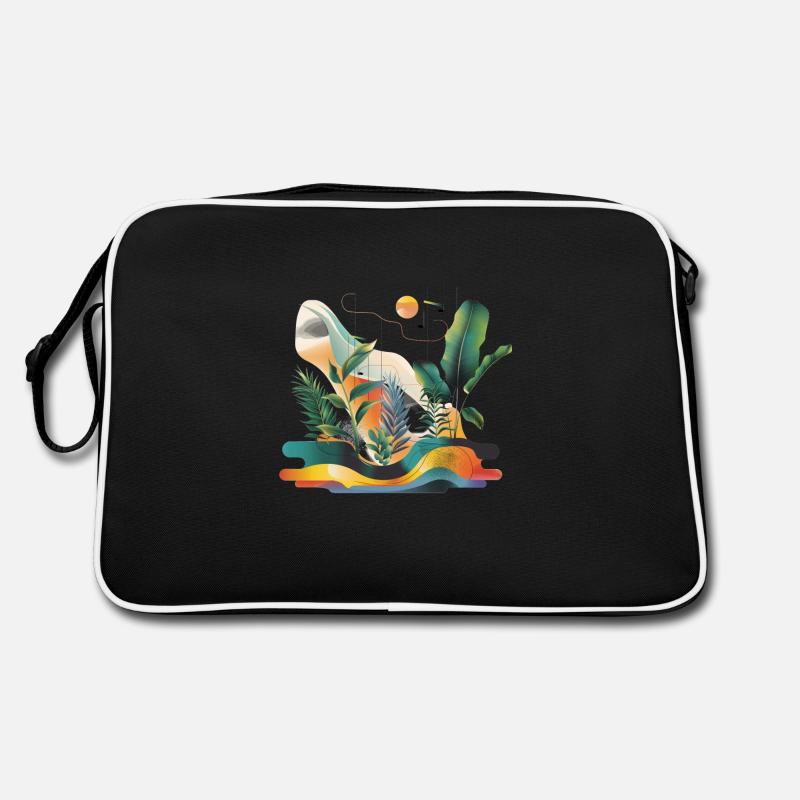 Plantes et musique - Impression de mode de haute qualité Sac Retro