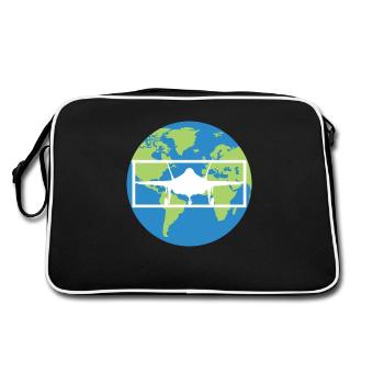 Avion militaire sur la planète terre - Sac Retro - noir/blanc - Dos