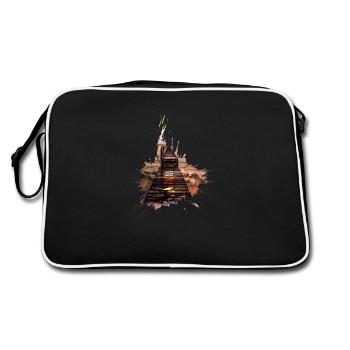 Wooden Dock - Warning - Retro Bag - black/white - Back
