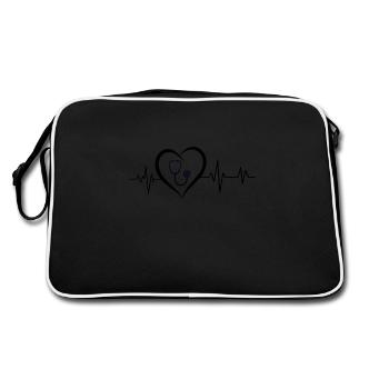 Heartbeat Stethoscope - Retro Bag - black/white - Back