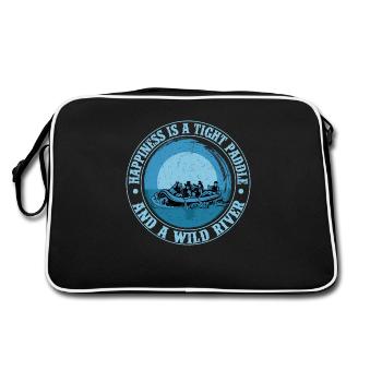 Happiness Is A Tight Paddle Rafting White Water - Retro Bag - black/white - Back